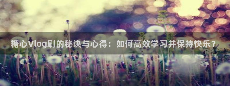糖心vlog下载ios：糖心Vlog刷的秘诀与心得：如何高效学习并保持快乐？