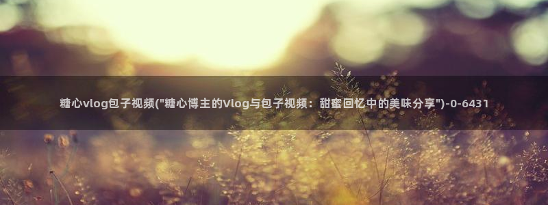 糖心vlog老师